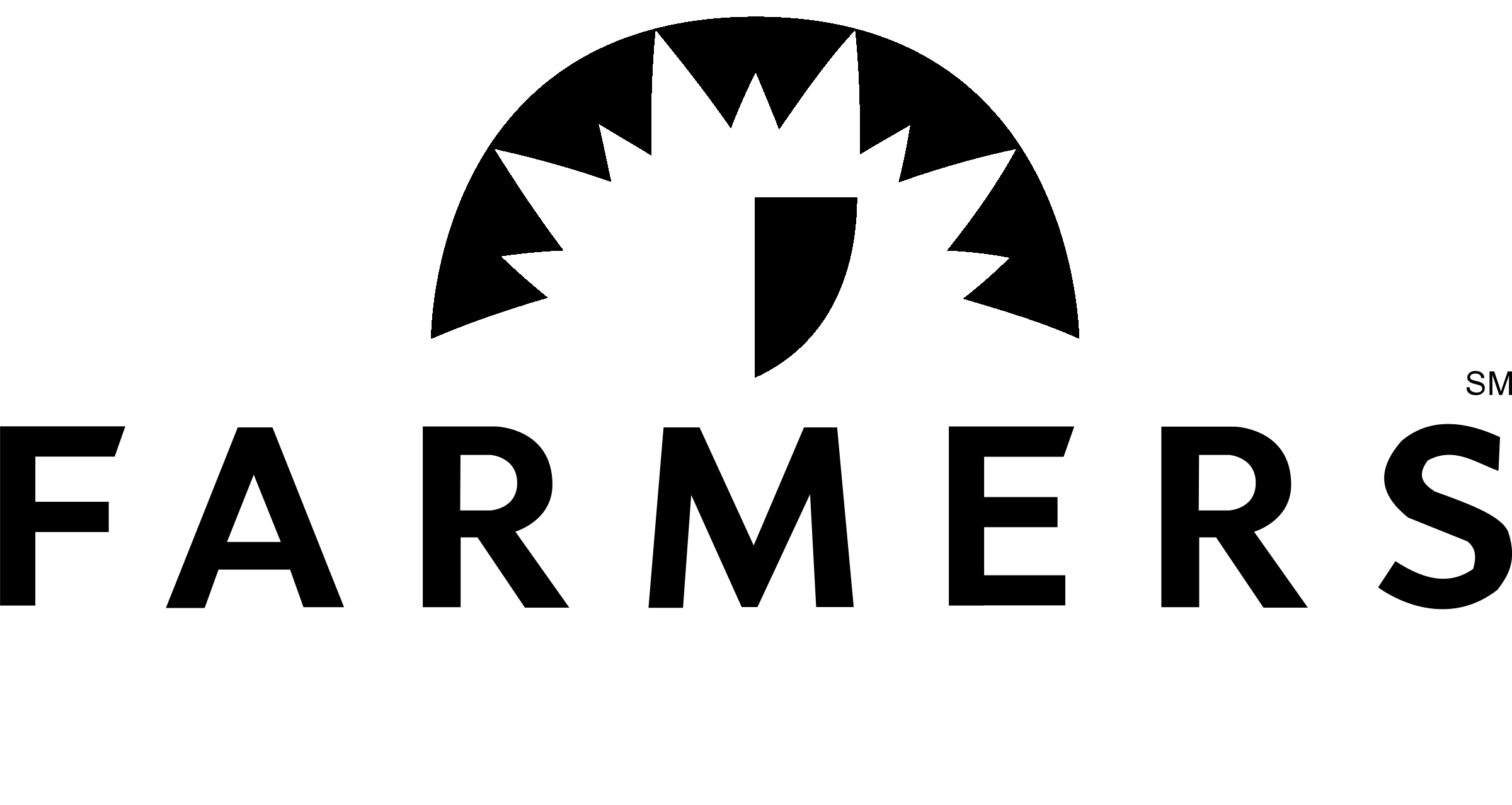 Farmers Insurance Logo Black And White - Farmers Insurance Logo Black (2400x1277), Png Download