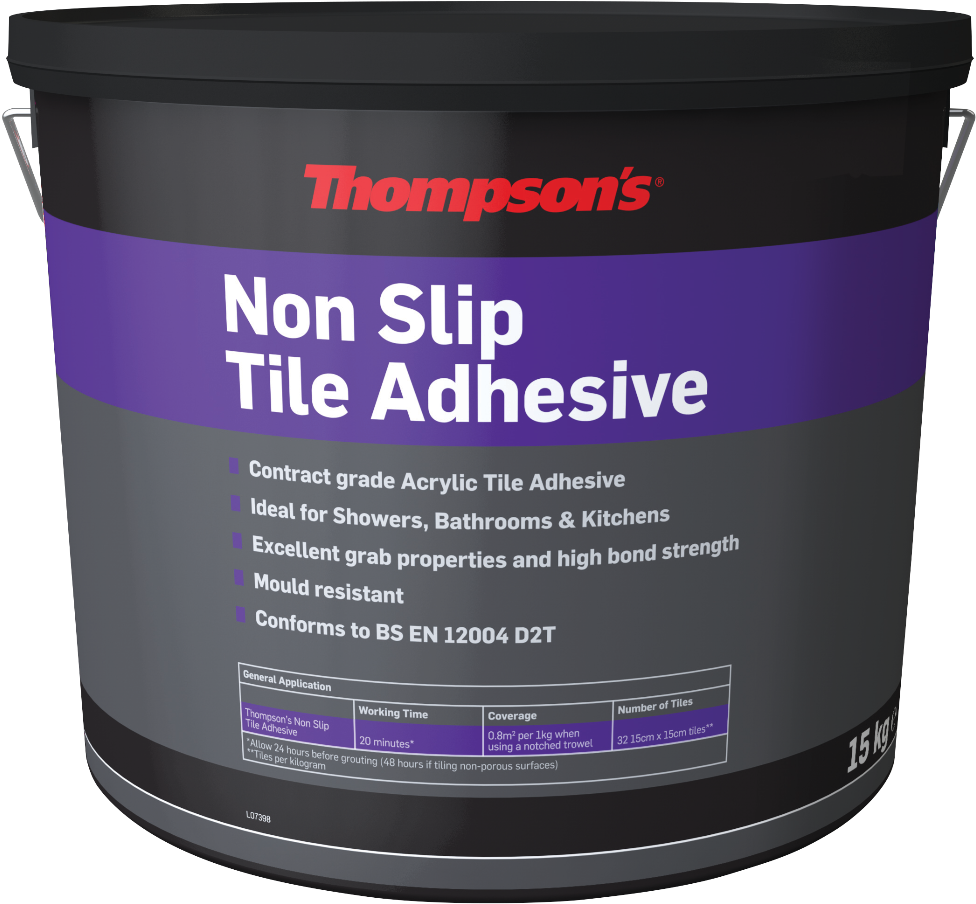 Thompsons Non Slip Tile Adhesive 15kg - 701 Non Slip Tile Adhesive 1l (1110x1080), Png Download