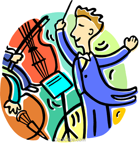 Conductor Conducting The Orchestra Royalty Free Vector - String Orchestra Clip Art (466x480), Png Download
