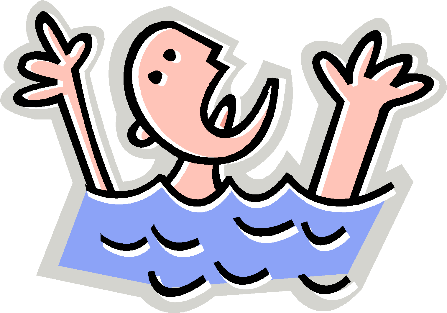 Drown Clipart Swim Clipart - Drowning Cartoon (1619x1145), Png Download