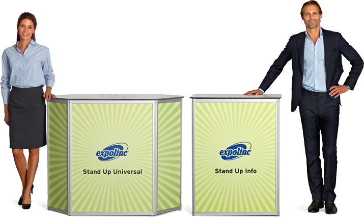 Expolinc Stand Up Exhibition Counters Are Stable And - Stand At Counter (715x426), Png Download