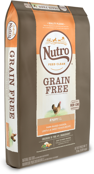 Grain Free Puppy Dry Dog Food Farm-raised Chicken, - Nutro Grain Free Small Bites Adult Pasture-fed Lamb, (640x640), Png Download