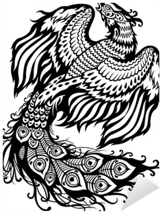 Pheonix Black And White (400x400), Png Download