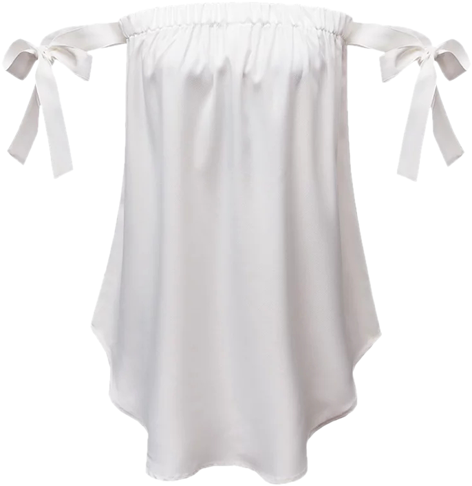 White M Cheap Women Blouse Shirt Tied Sleeve Off The (700x931), Png Download