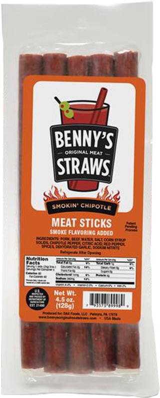 Benny's Meat Straws - Bennys Original Meat Straws Meat Sticks, Original - (800x800), Png Download