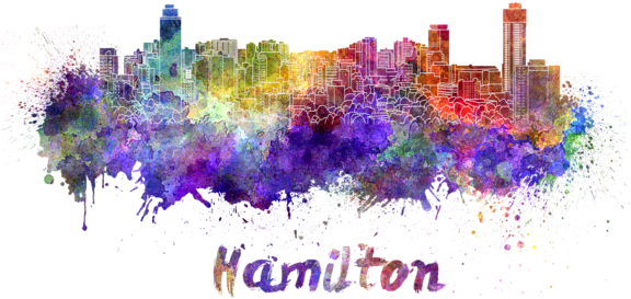 Bleed Area May Not Be Visible - Hamilton Skyline (600x393), Png Download