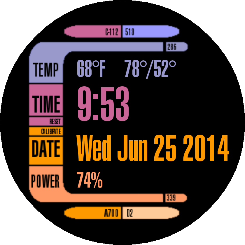 Smart Watch Clock Face Star Trek Lcars By Shaggy - Proti Island (840x840), Png Download