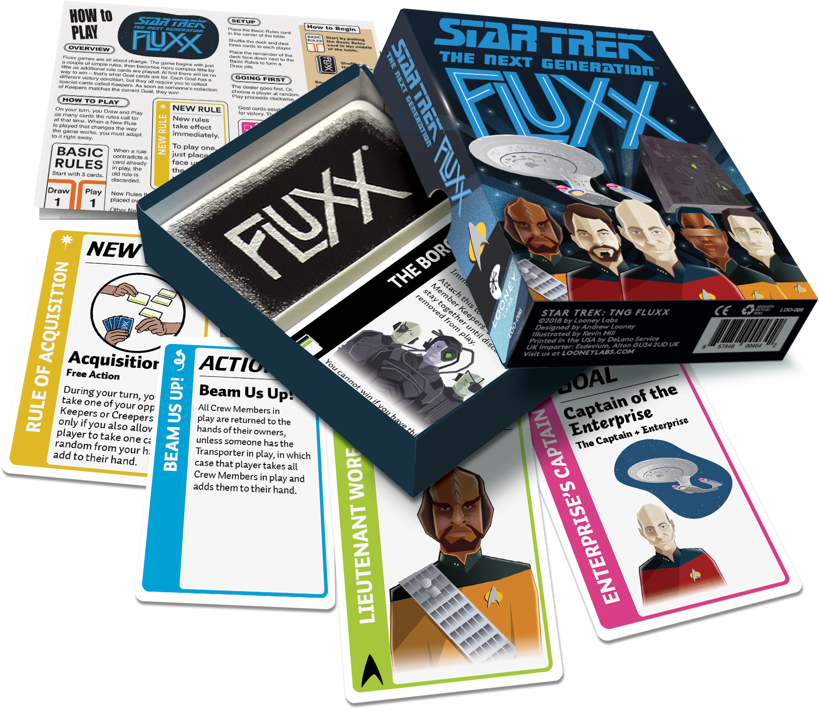 The Next Generation™ Fluxx Box Contents - Star Trek The Next Generation Fluxx (1800x1800), Png Download