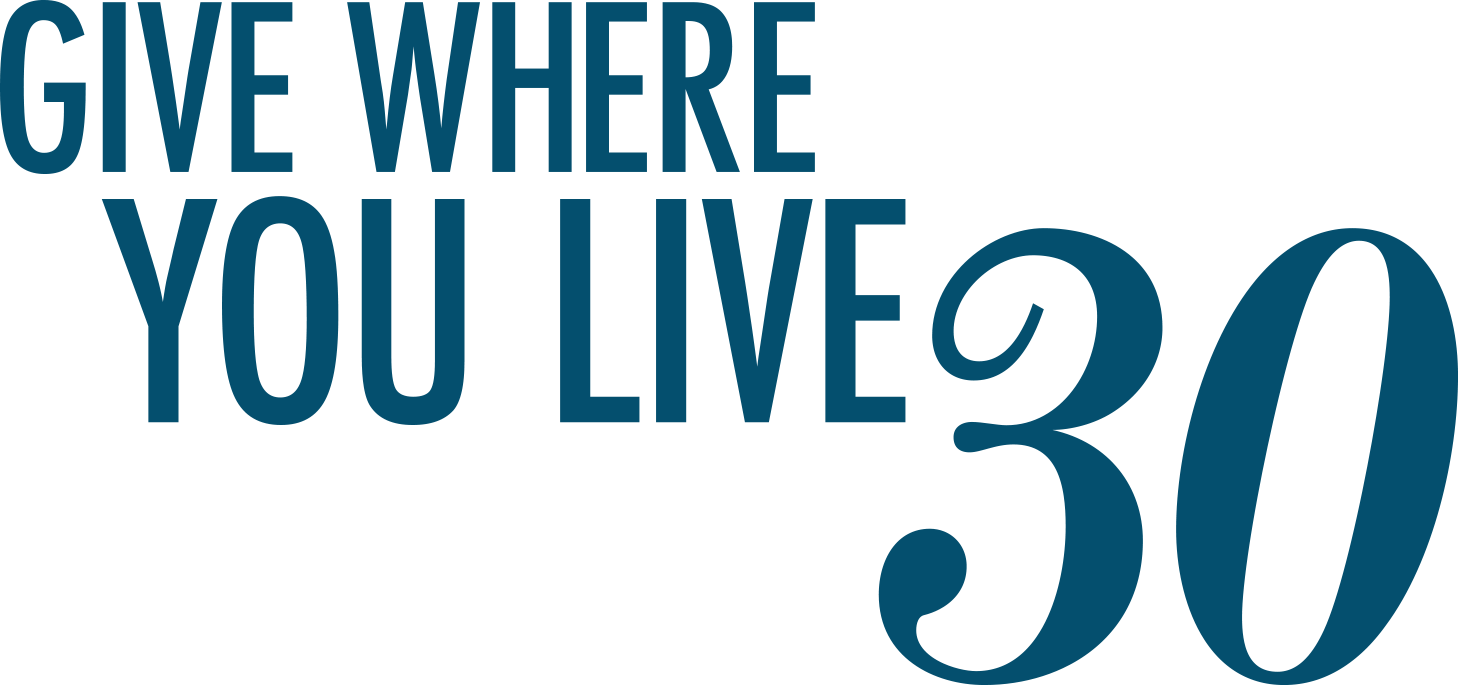 Give Where You Live 30 Blue Logo - Graphic Design (1458x685), Png Download