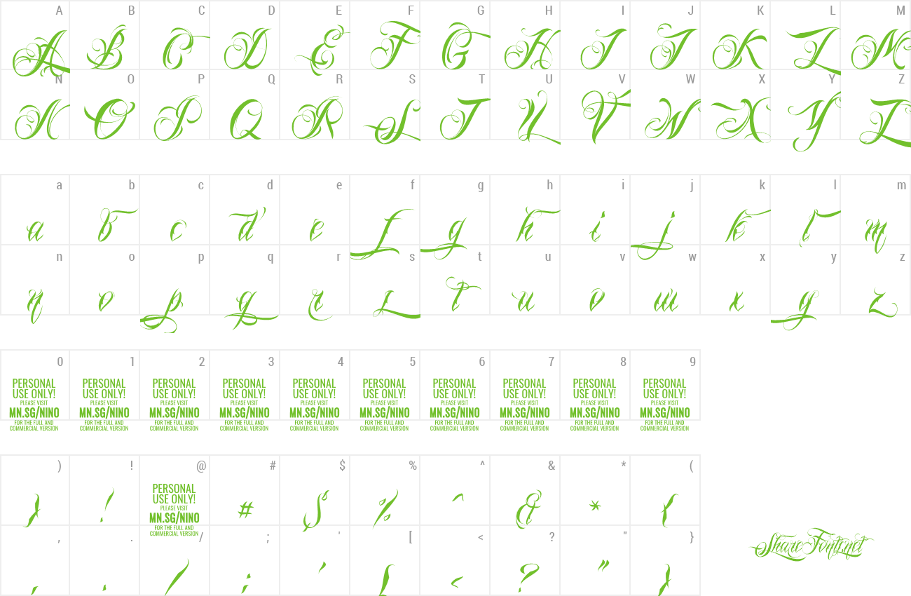 Font Nino Script Preview - Font (1300x850), Png Download