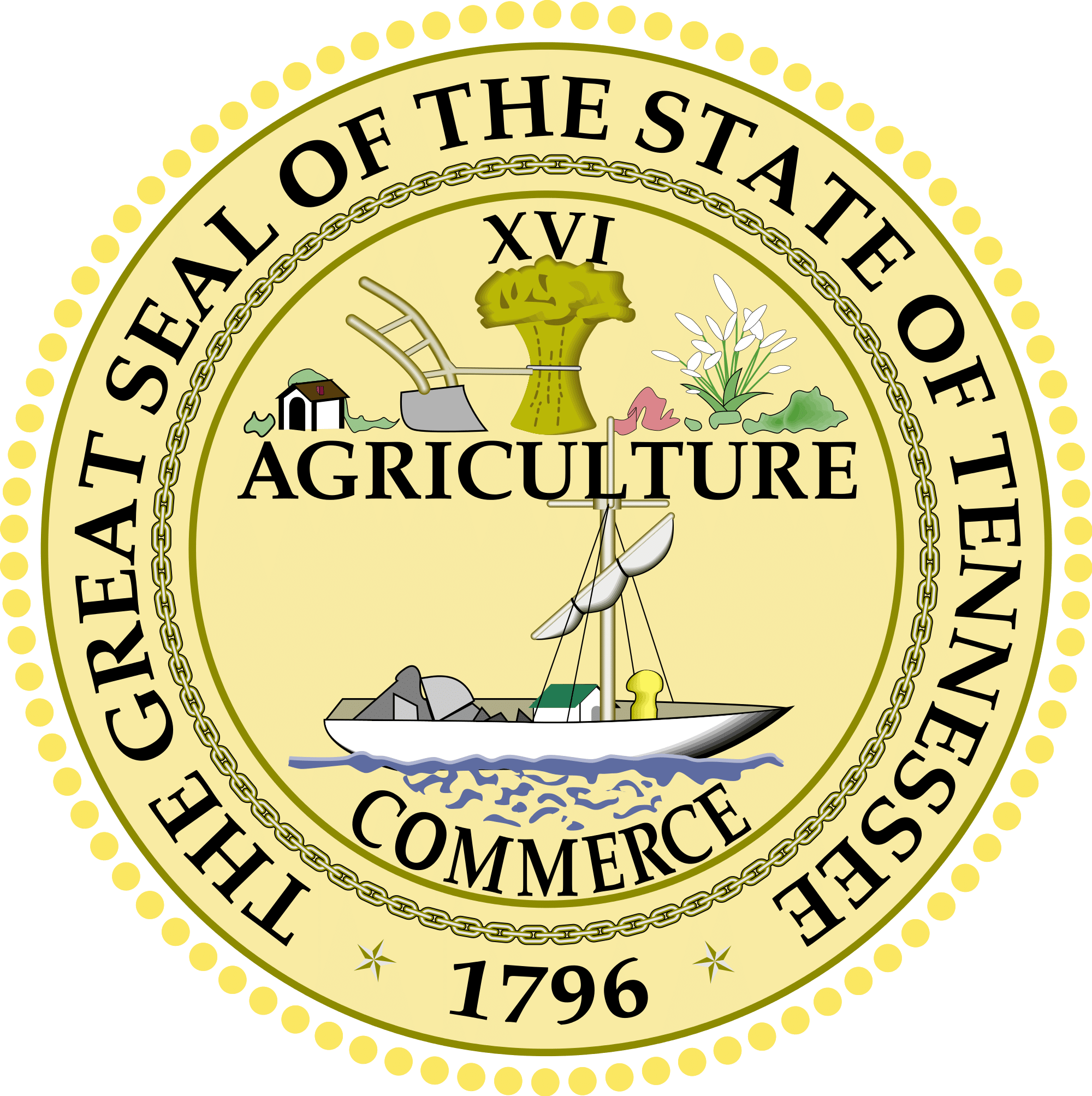 Tennessee-stateseal - Svg - Tennessee Seal (715x718), Png Download