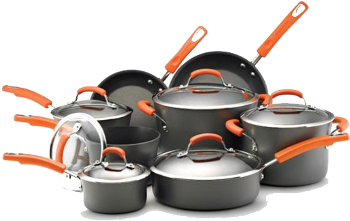 Cooking Tools Png Picture - Rachael Ray 14-piece Hard Anodized Cookware Set (500x375), Png Download