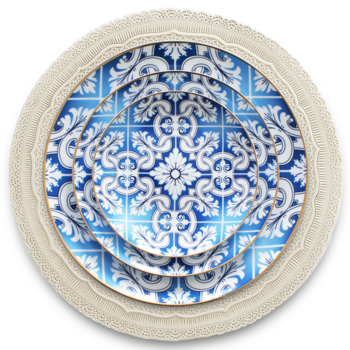 China 4 Pcs Ceramics Luxury Dinnerware Sets Decorative - Vista Alegre Transatlântica Dessert Plate 8 (350x350), Png Download