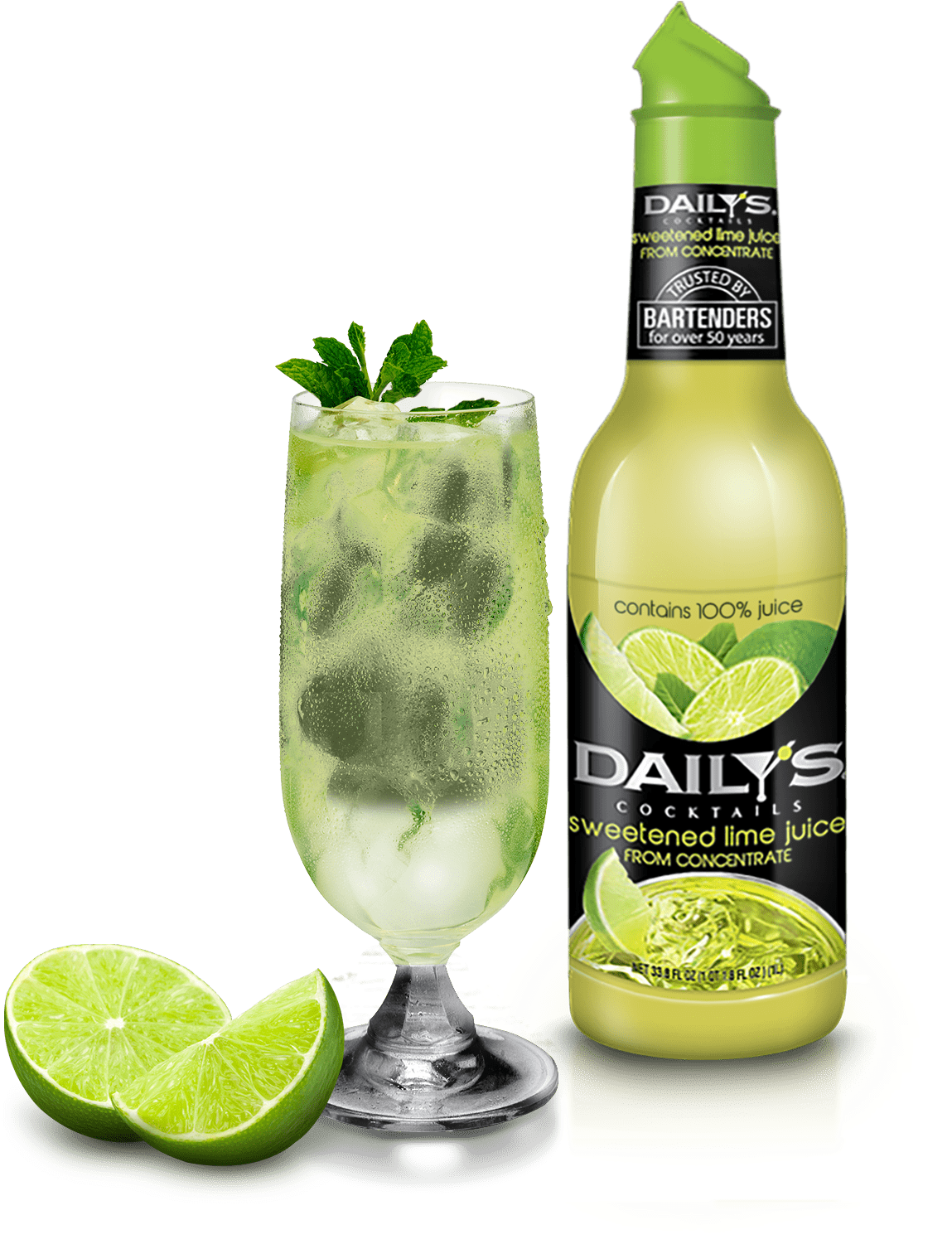 Sweetened Lime Juice - Dailys Mixer Daily's Cocktail Mixer Banana 1 Liter (1632x1600), Png Download