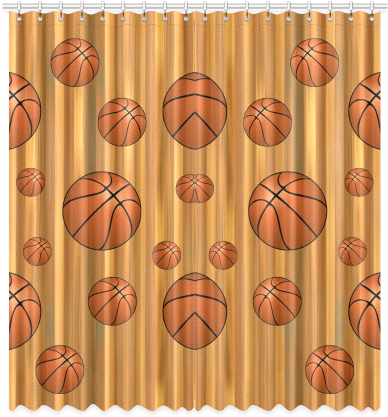 Basketballs With Wood Background Window Curtain - Cross Over Basketball (500x500), Png Download