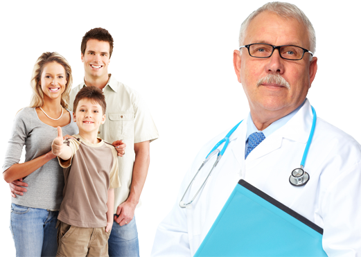 Photo Of Family Of Three And, Mother, Father, And Child - Family Practitioner (522x450), Png Download