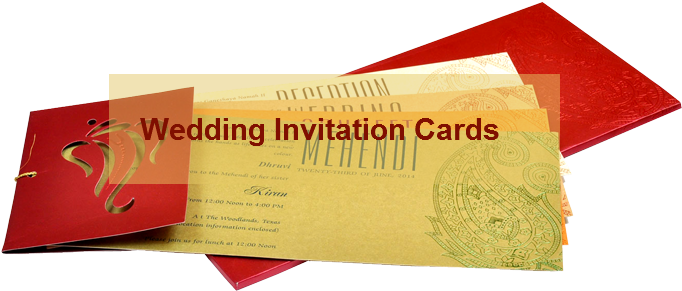 Wedding Cards - Indian Wedding Card Png (700x309), Png Download