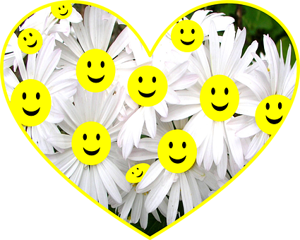 Happy Face Daisy Flowers Smiley Smiling Wh - Smile (425x340), Png Download