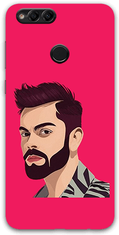 Virat Kohli Art Face Honor 7x Mobile Case - Mobile Phone (600x600), Png Download