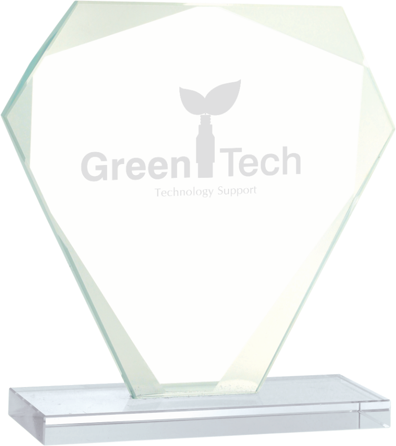 Jewel Clipart Diamond Award - Pristine Jade Glass Collection Cut Diamond Award L (799x900), Png Download