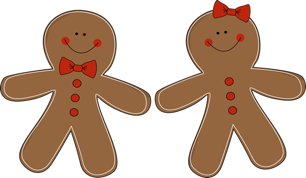 Go Back Pix For Gingerbread Woman Clipart X2ii2q Clipart - Gingerbread Man And Woman (600x349), Png Download