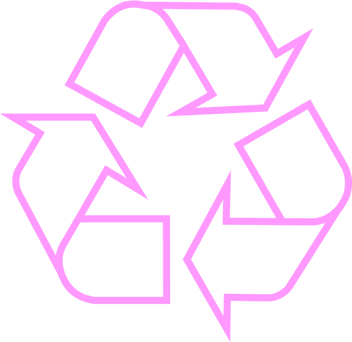 Recycling Symbol Icon Outline Pink - White Recycle Icon Png (1200x1171), Png Download