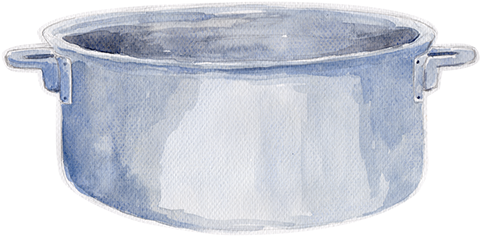 Omitted Watercolor Production Art For Tat Commercial - Stock Pot (600x308), Png Download