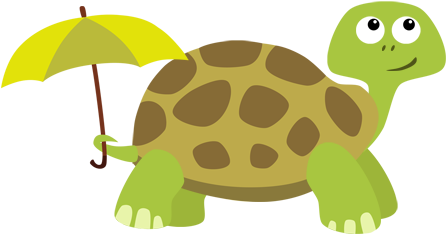 Free Download Cute Turtle With A Umbrella Clipart Tortoise - Cute Turtle With A Umbrella (500x500), Png Download