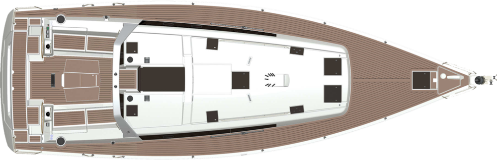 Oceanis48 Plandepont-7b12 - Deck (1000x323), Png Download