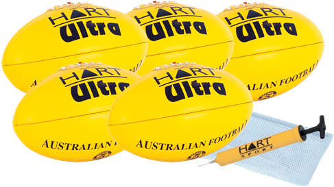 Hart Ultra Afl Ball Pack Yellow (500x500), Png Download