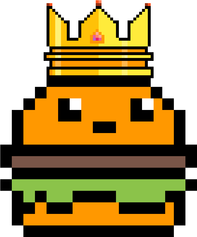 Burger King - Video Game Pixel Art Easy (1200x1200), Png Download