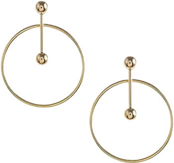 Geometric Bar Hoop Earring - Earring (500x500), Png Download