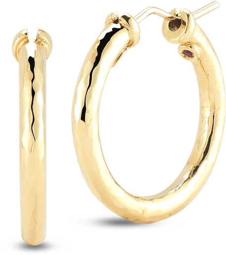 Roberto Coin Designer Gold 18k Yellow Gold Small - Roberto Coin Designer Gold Small Hammered Yellow Gold (1600x1600), Png Download