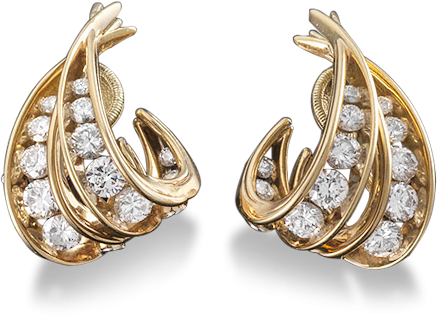 Diamond J-hoop Earrings - Earrings (2500x2000), Png Download