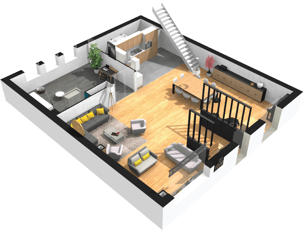 Create Your 2d Plan - Homebyme (966x733), Png Download