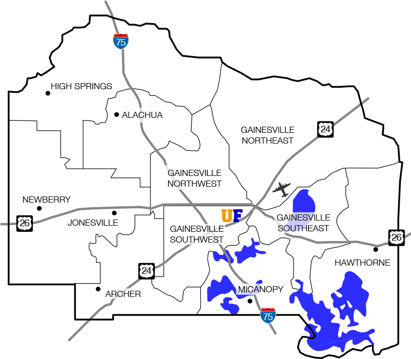 If Searching By Area, Click The Area On The Above Map, - Gainesville Neighborhoods (800x728), Png Download
