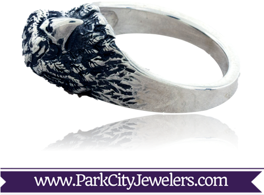 Sterling Silver Eagle Head Ring - Peridot And Diamond Halo Ring (529x529), Png Download