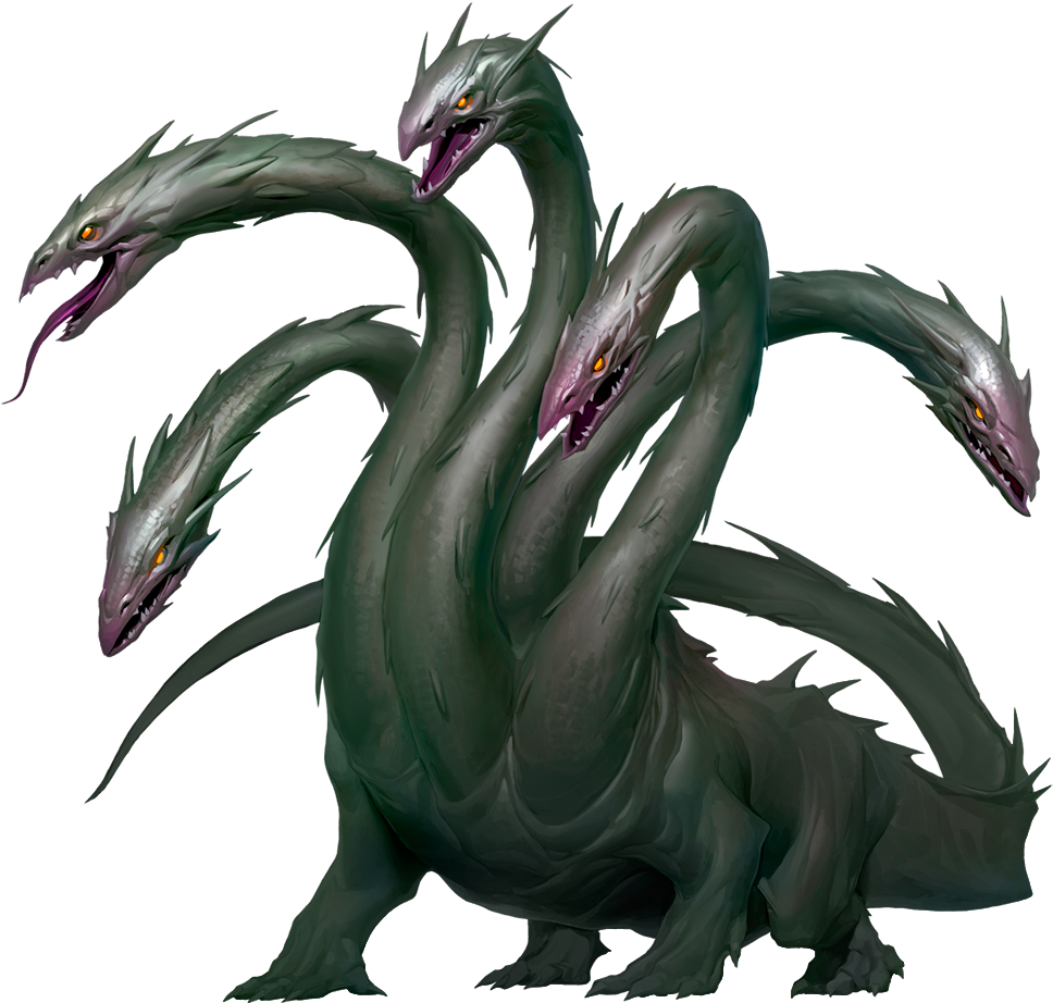 529 Hydra - Mythical Creature Hydra (1024x943), Png Download