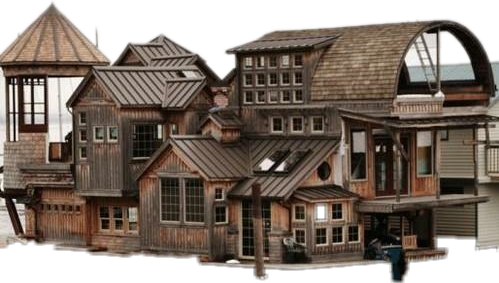 Wooden Houseboat (499x283), Png Download