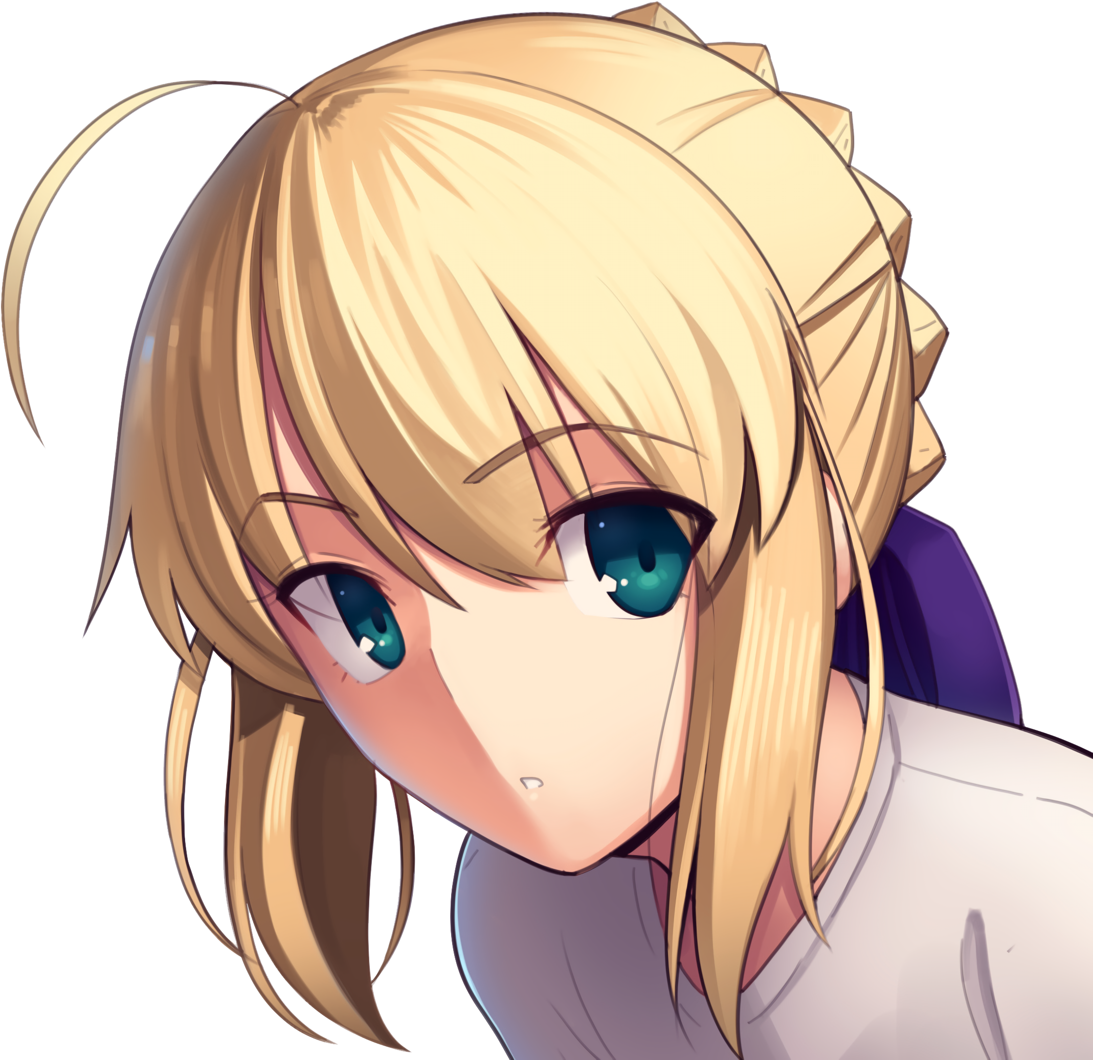 Here - Fate Stay Night Saber Face (2266x2400), Png Download