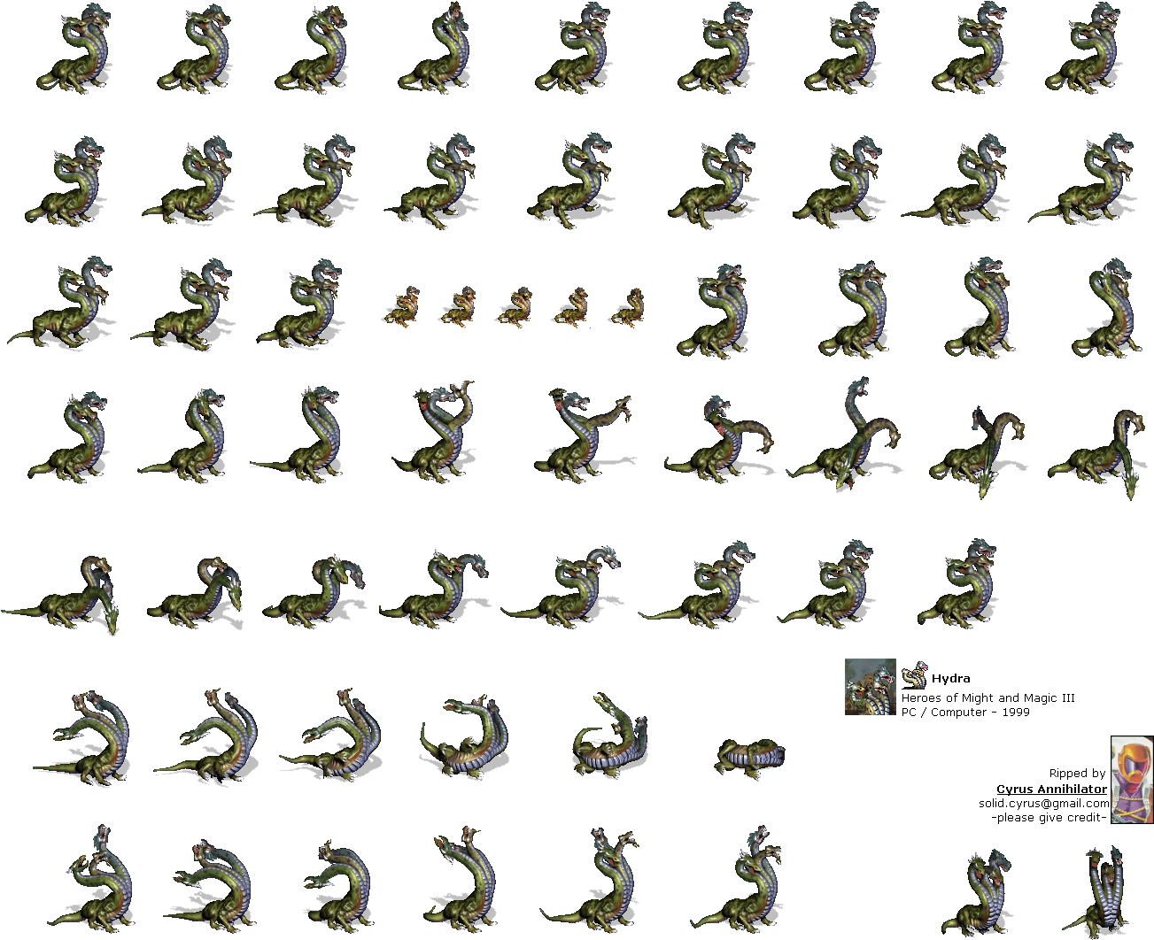Click For Full Sized Image Hydra - Heroes Of Might And Magic 3 Hydra (1310x1080), Png Download