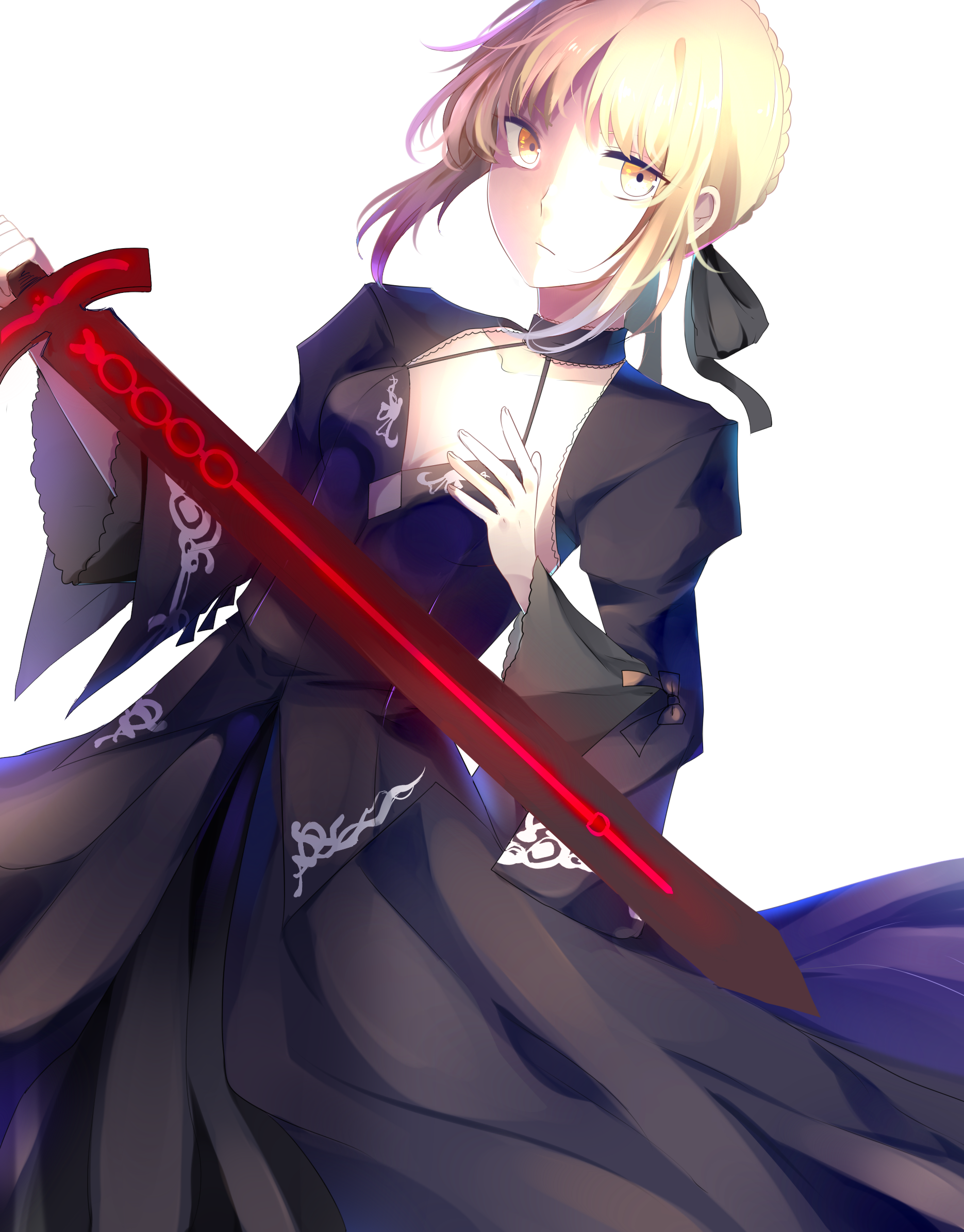 Saber Alter Sad Face (1870x2389), Png Download