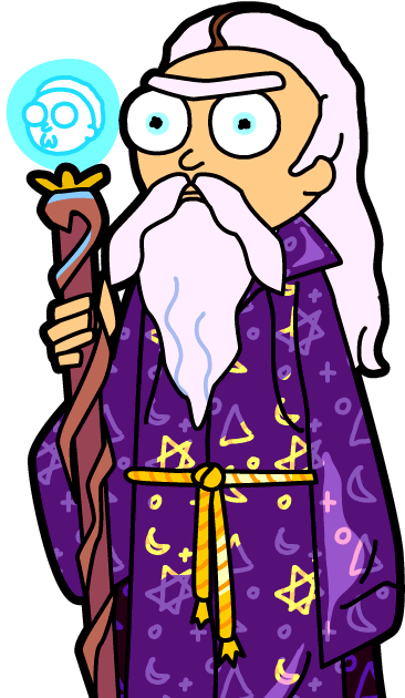 Pm-061 - Rick And Morty Wizard (376x650), Png Download