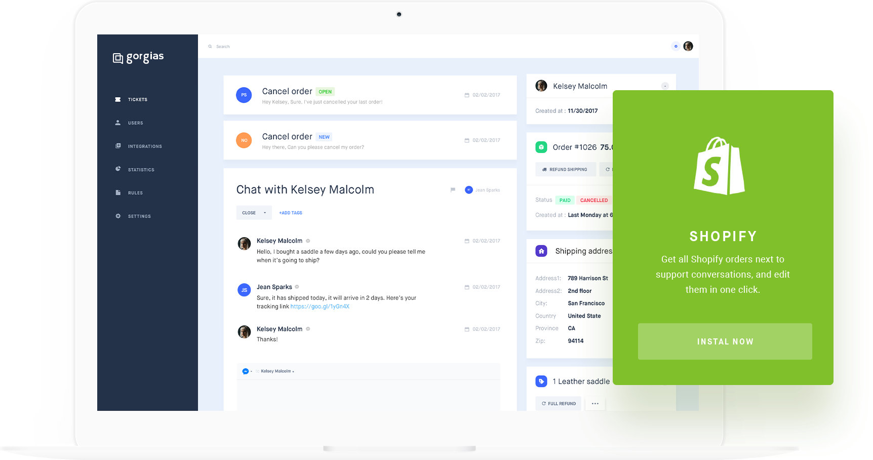 The First Customer Service App Built For Shopify - Customer Service Platform (1724x908), Png Download