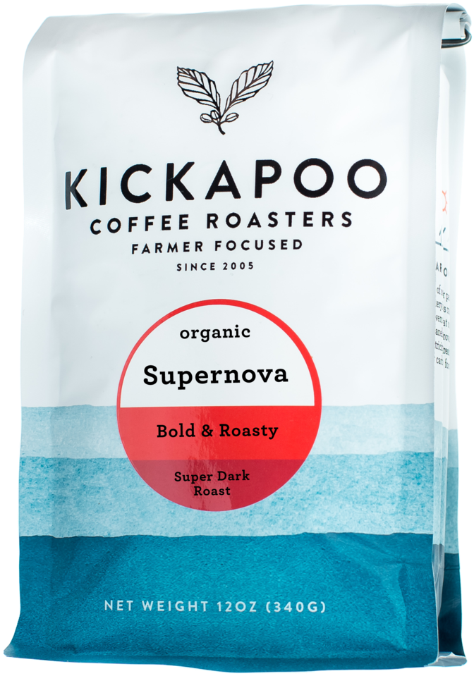 Organic Supernova Super Dark Roast - Seattle Coffee Gear Kickapoo Coffee Roasters - Infrared (969x1024), Png Download