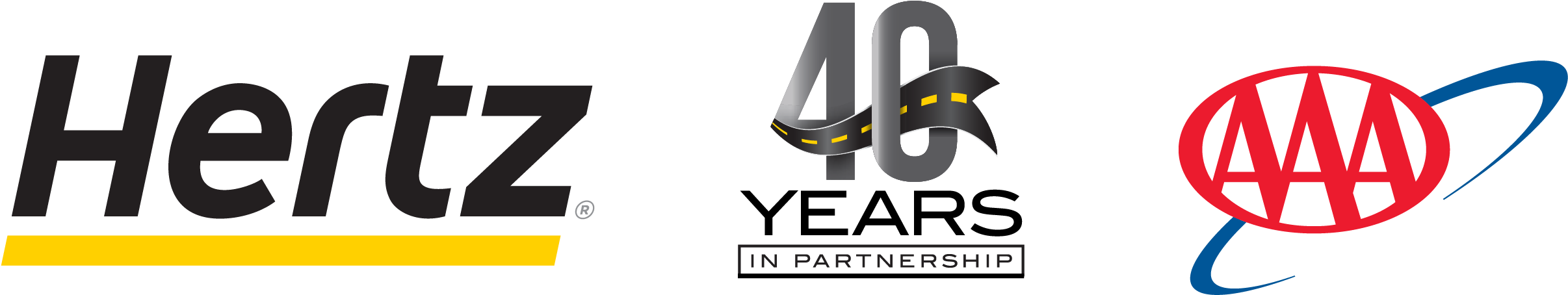 Hertz And Aaa (2544x617), Png Download