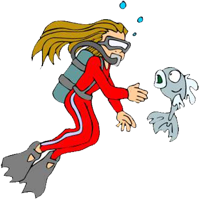 Picture Royalty Free Stock Scuba Clipart Girl Scuba - Girl Scuba Diving Cartoon (400x400), Png Download
