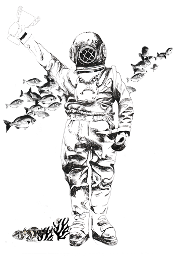 The Last Portion Of The Padi Scuba Diver Certification - Old Scuba Diver Png (400x566), Png Download