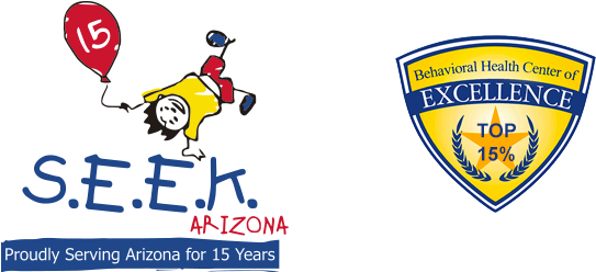 Logo S - E - E - K - Arizona Seal - Center Of Excellence (600x260), Png Download