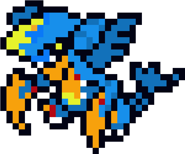Garchomp - Mega Garchomp Pixel Art (820x740), Png Download
